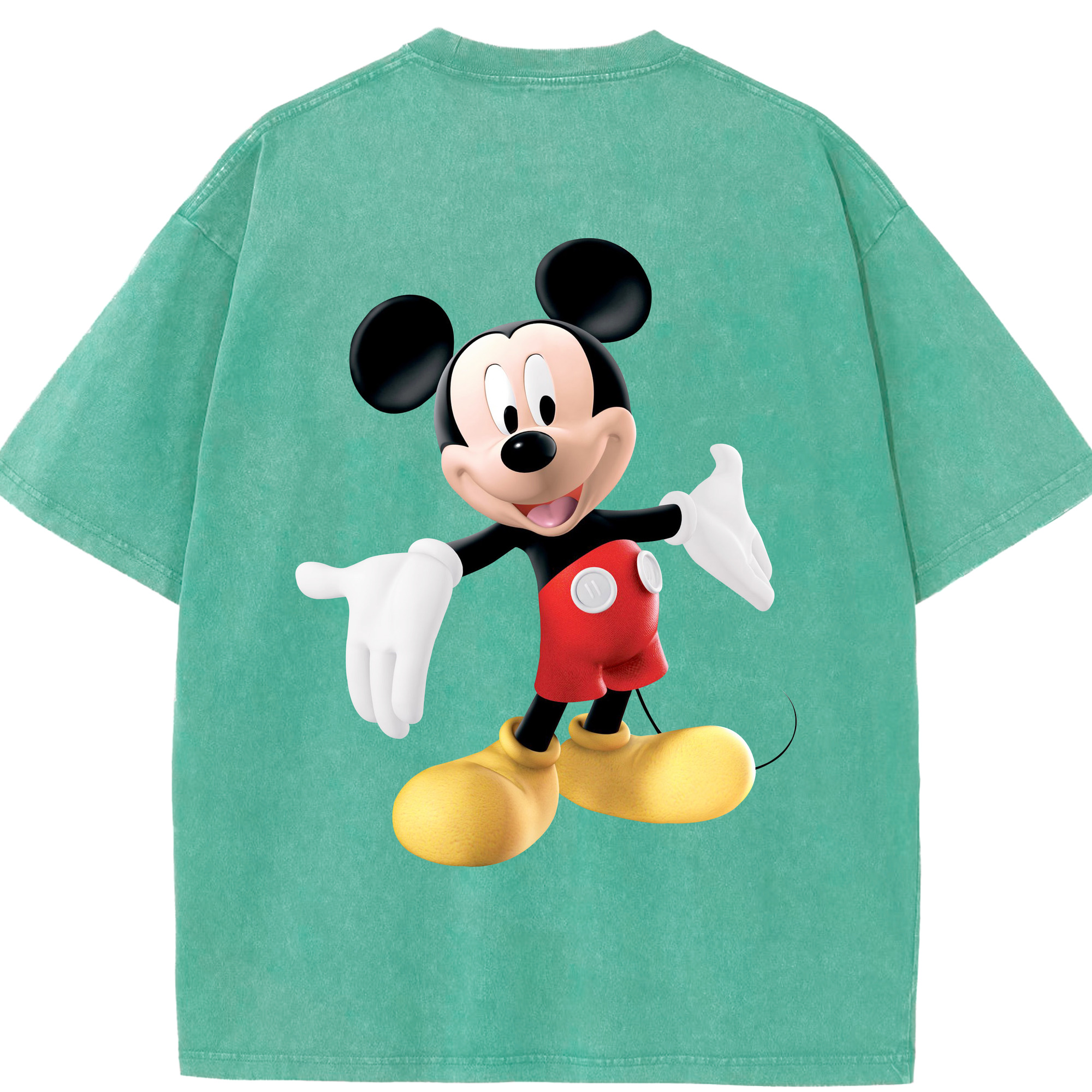 （画像用） ミッキーマウス Mickey Mouse 綿100% ヴィンテージ風 半袖Tシャツ（背面プリント）